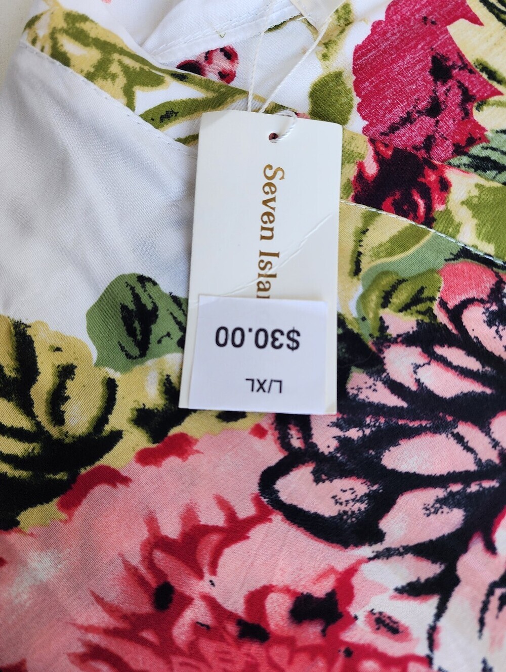 NWT Seven Islands Light Flowy Boho Summer Maxi Dress Floral Swim Cover Up L / XL - Picture 10 of 13